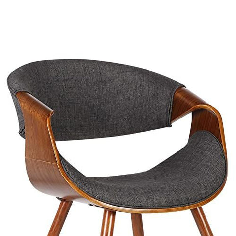 Armen Living Butterfly Dining Chair in 22D x 21W x 29H in, Charcoal/Walnut