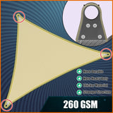 Amgo 18' x 18' x 18' Beige Triangle Super Ring Sun Shade Sail Order to Make U...