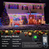 Icicle Christmas Lights, 98FT 1216 LED Icicle Lights for Outside with 228 Dro...