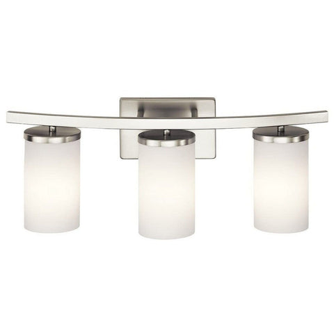 KICHLER Crosby 23" 3 Light Vanity Light Satin Etched Cased Opal Olde Bronze&#174