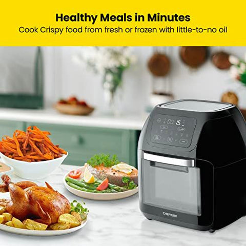 CHEFMAN Multifunctional Digital Air Fryer+ Rotisserie, 10 Quart, Black