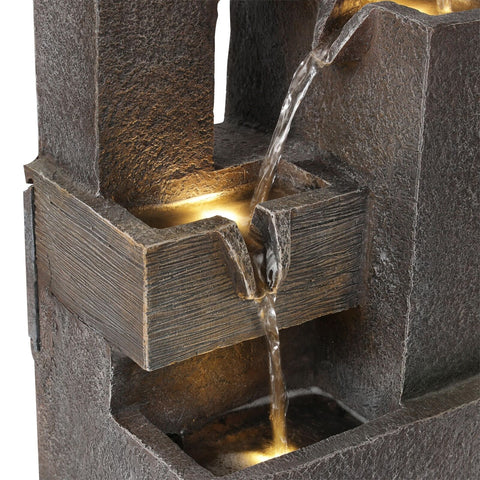 Alpine Corporation ZDQ110 Indoor/Outdoor Floor Multi-Tier Fountain w/LED Ligh...