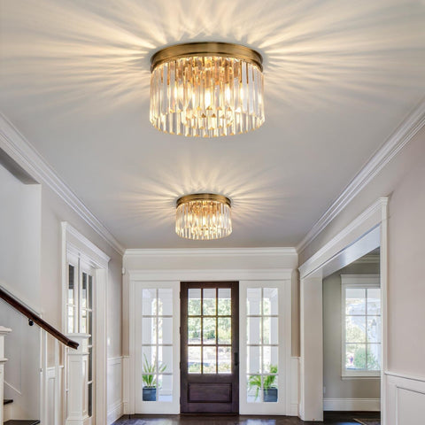 Flush Mount Ceiling Light, Crystal Ceiling Light, Modern Crystal Chandelier C...