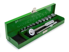 Standard, Fractional Chrome Socket Set: 1/4" - 7/8" Sockets, Ratchet, Extensi...