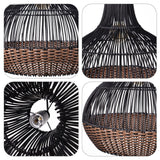 Arturesthome Rattan Pendant Lights, Wicker Chandelier Boho Basket Lighting Fi...