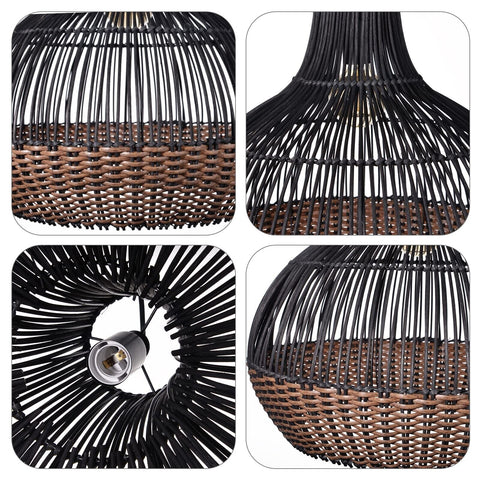 Arturesthome Rattan Pendant Lights, Wicker Chandelier Boho Basket Lighting Fi...