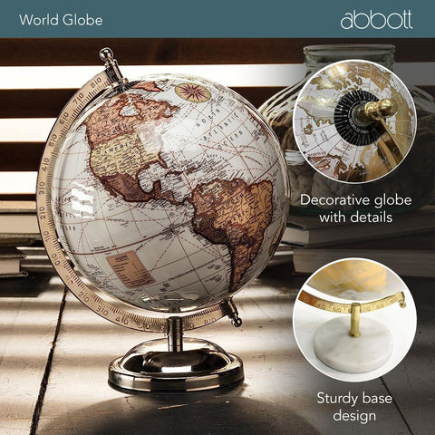 Abbott Collection 57-LATITUDE-01 Spinning Small Decorative Globe, Pink/Gold, ...