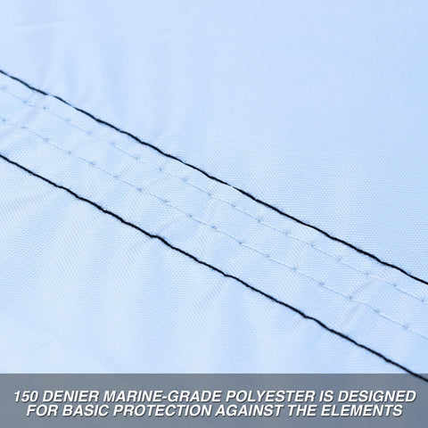Budge B-150-X8 150 Denier V-Hull Boat Cover Silver 22'-25' Long (Beam Width U...