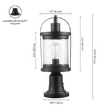 Globe Electric 44717 Zeke 1-Light Outdoor Lamp Post Light Fixture, Matte Blac...