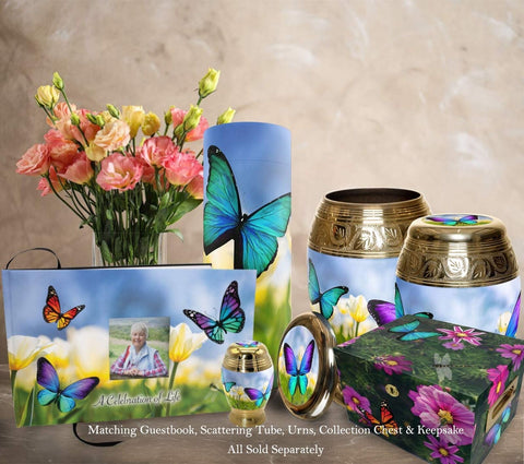 Wild Butterflies Cremation Urn for Ashes for Women - Personalized Cremation U...