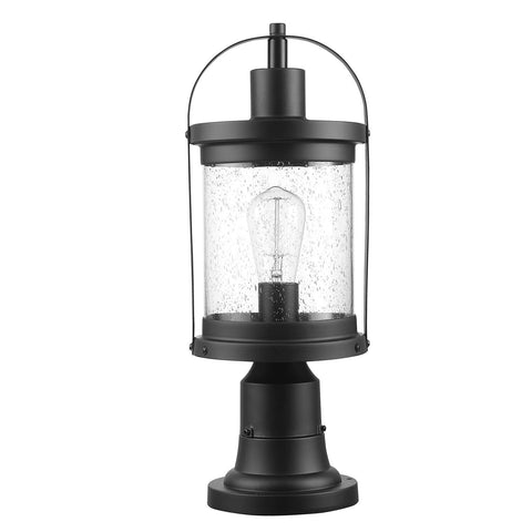 Globe Electric 44717 Zeke 1-Light Outdoor Lamp Post Light Fixture, Matte Blac...