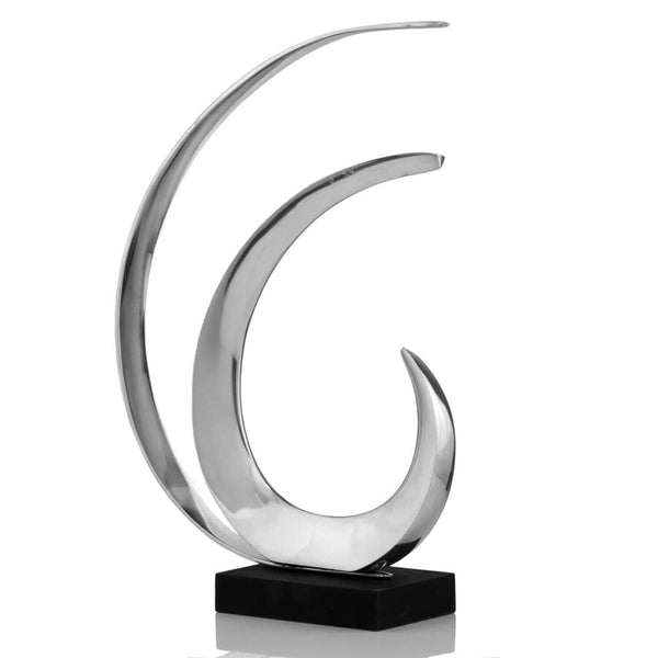 Modern Day Accents 3578 Oleada Wave Sculpture, Abstract Sculpture, Silver Art...