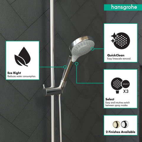 hansgrohe Croma Select S Low Flow 4-inch Handheld Shower Head Modern 3 SoftRa...