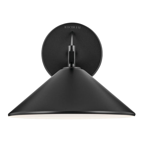 KICHLER Ripley 12" 1-Light Outdoor Wall Light in Black for Exterior Doors, Ga...