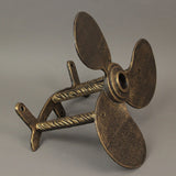 Bronze Finish Cast Iron Boat Propeller Wall-Mounted Decorative Garden Hose Ha...