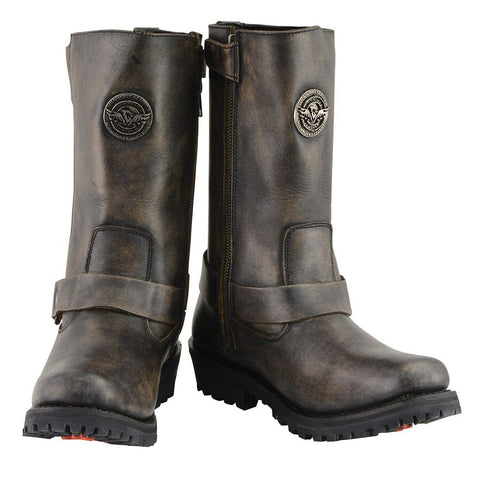Milwaukee Leather MBL9361 Women's Distressed Brown 11-inch Classic Harness Sq...