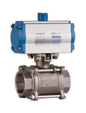 Unox 1" (DN25) Single Acting Pneumatic Actuated Ball Valve Stainless Steel AI...