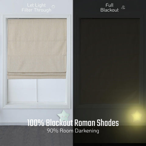 Everyday Celebration Roman Shades for Windows, 100% Blackout Shades, Cordless...