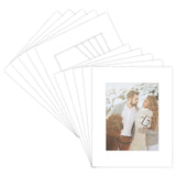 Golden State Art, Acid-Free White Pre-Cut Picture Mats for Photos with White ...