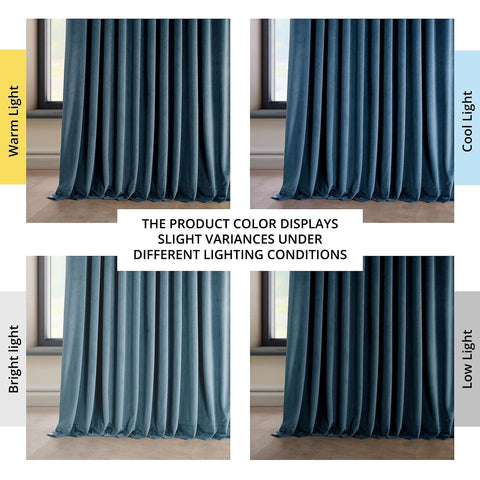 HPD Half Price Drapes Heritage Plush Velvet Curtains 96 Inches Long Room Dark...