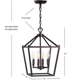 JONATHAN Y JYL7436A Pagoda Lantern Dimmable Adjustable 12", Oil-Rubbed Bronze