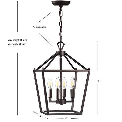 JONATHAN Y JYL7436A Pagoda Lantern Dimmable Adjustable 12", Oil-Rubbed Bronze