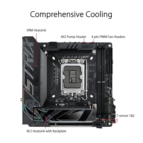 ASUS ROG Strix Z790-I Gaming WiFi 6E LGA1700 (Intel 14th,13th&12th Gen)mini-I...