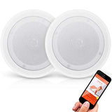 Pyle Pair 8” Bluetooth Flush Mount In-wall In-ceiling 8 in Bluetooth, White