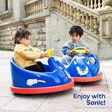 Sonic The Hedgehog Bumper Car for Kids, 2 Speed Electric Vehicle, Large