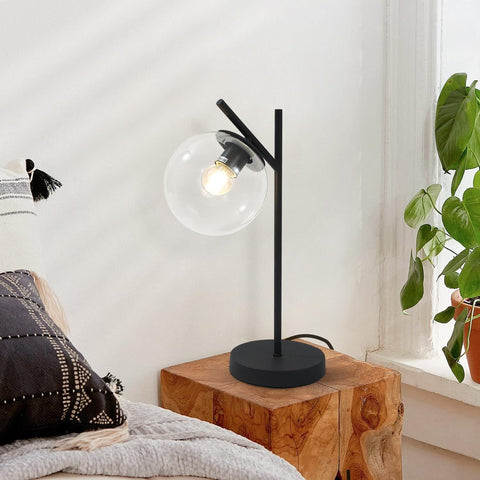 Mid Century Table Lamp Vintage Bedroom Desk Lamp Black Nightstand Table Lamp ...