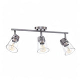 Globe Electric 64000045 3-Light Track Lighting, Pewter, Clear Glass Shades, C...