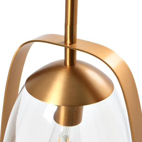 Jonah - Metal and Glass Ceiling Light, Brushed Gold