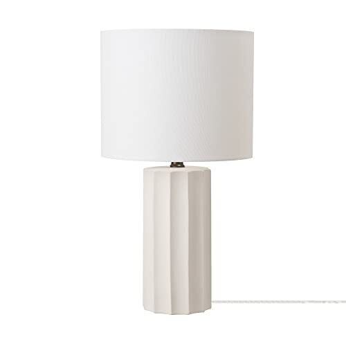 Globe Electric 65922 20" Table Lamp, Ribbed Concrete Finish, 20 Inches, Doris