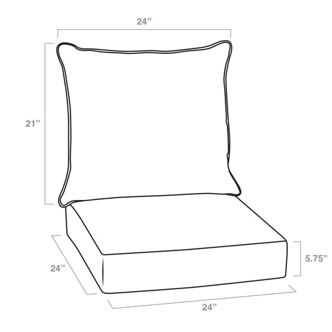 Arden Selections Outdoor Deep Seat Set, 24 x 24, Rain-Proof, Fade Resistant, ...