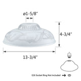 Aspen Creative 23130-11A Clear & Sandblasted Shade for Medium Base Socket Tor...