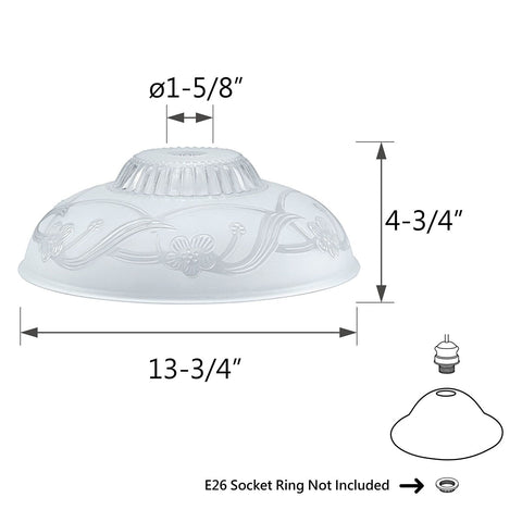 Aspen Creative 23130-11A Clear & Sandblasted Shade for Medium Base Socket Tor...