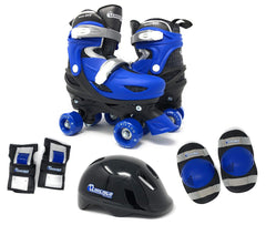 Chicago Skates Quad Roller Skates Combo with Protective Gear Black/Blue