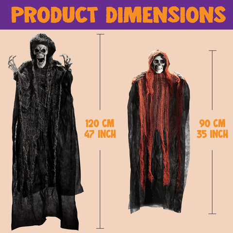 JOYIN Halloween Hanging Grim Reapers (3 Pack), One 47&#8221; and Two 35&#8221; H