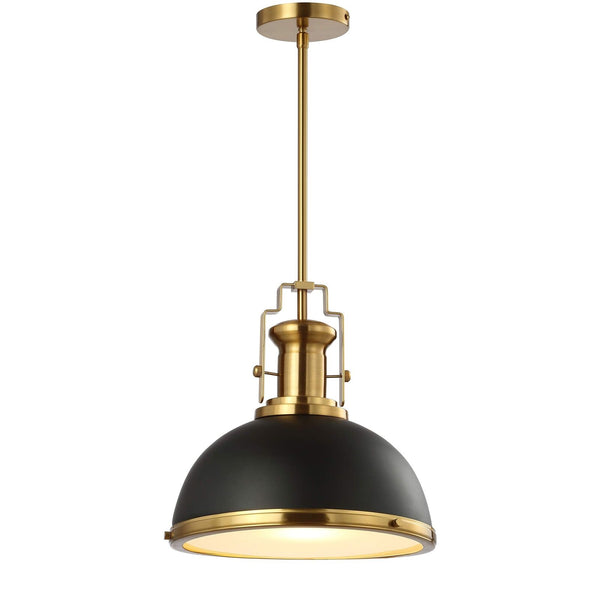 JONATHAN Y JYL9536A Homer 13" 1-Light Modern Industrial Iron LED Dome Pendant...