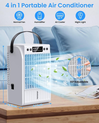 Portable Air Conditioners, 4 Wind Speeds 1500 ML Quiet Portable AC with Remot...