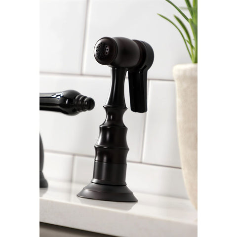 Kingston Brass KS1795PKLBS Duchess Widespread Kitchen Faucet, Oil Rubbed Bronze