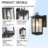 Large Outdoor Wall Lantern, Water Glass Exterior Wall Sconce Light Fixture, M...