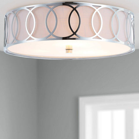 JONATHAN Y JYL3503B Elizabeth 13.25" Metal LED Flush Mount, Contemporary,Tran...