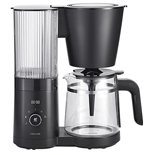 ZWILLING Enfinigy Glass Drip Coffee Maker 12 Cup, Awarded the 12 cup, Black