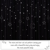 NICETOWN Moon Star Hollow-Out Curtains for Nursery Gift, Double Layer Blackou...