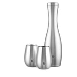 Snowfox Wine Carafe and Glass Set, Insulated Stainless Steel Carafe and Set o...