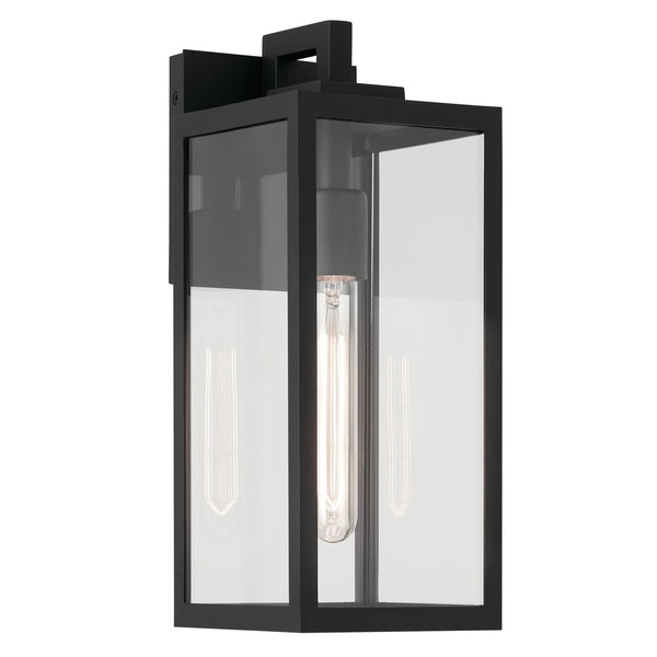 Kichler Branner 1-Light Textured Black Luxe Updated Traditional Outdoor Wall ...