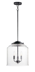 Maxim 12273CDBK Acadia Three Candelabra Light Seedy Glass Bell Foyer Pendant ...