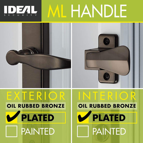 Ideal Security ML Lever Set with Keyed Deadbolt, Oil Rubbed Bronze (2 Posts)