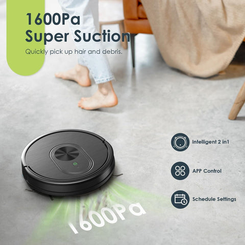 Robot Vacuum and Mop Combo, 3 in 1 Mopping Robotic Vacuum with Schedule, App/...